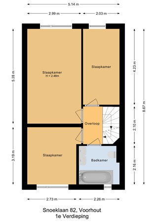 Floorplan - Snoeklaan 82, 2215 XG Voorhout